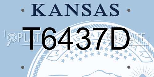 T6437D Kansas License Plate
