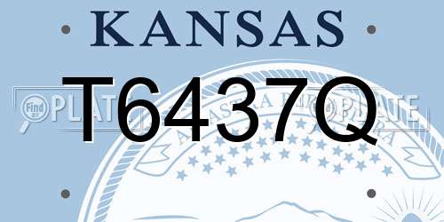 T6437Q Kansas License Plate