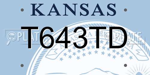T643TD Kansas License Plate