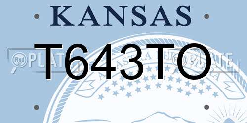 T643TO Kansas License Plate