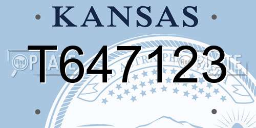 T647123 Kansas License Plate