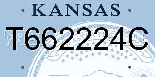 T662224C Kansas License Plate