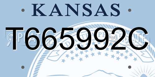 T665992C Kansas License Plate
