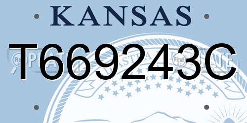 T669243C Kansas License Plate