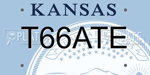 T66ATE Kansas License Plate