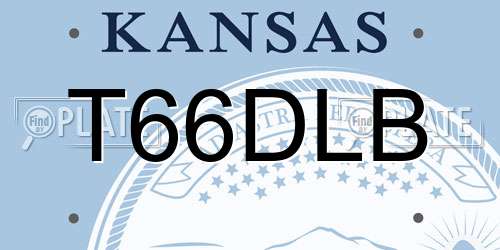 T66DLB Kansas License Plate