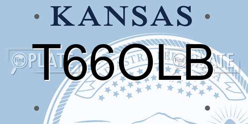 T66OLB Kansas License Plate
