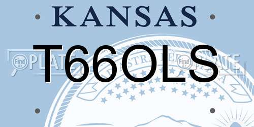 T66OLS Kansas License Plate