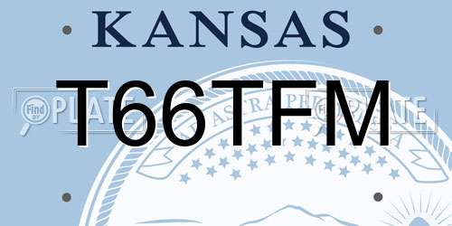 T66TFM Kansas License Plate
