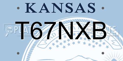 T67NXB Kansas License Plate