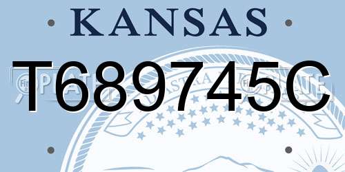 T689745C Kansas License Plate