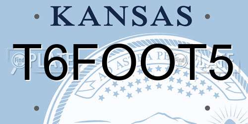 T6FOOT5 Kansas License Plate