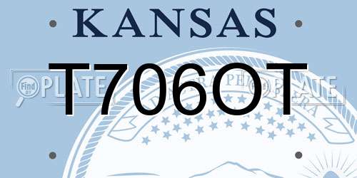 T706OT Kansas License Plate