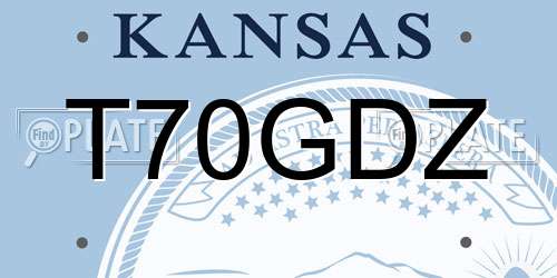 T70GDZ Kansas License Plate