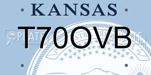 T70OVB Kansas License Plate