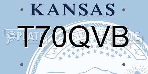T70QVB Kansas License Plate