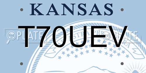 T70UEV Kansas License Plate