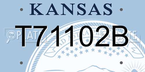 T71102B Kansas License Plate