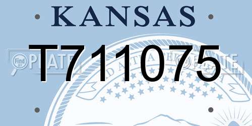 T711075 Kansas License Plate