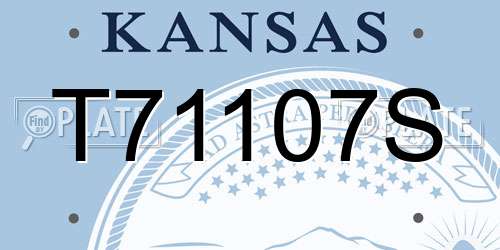 T71107S Kansas License Plate