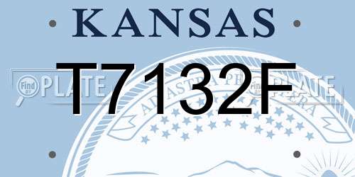 T7132F Kansas License Plate