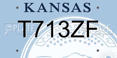 T713ZF Kansas License Plate