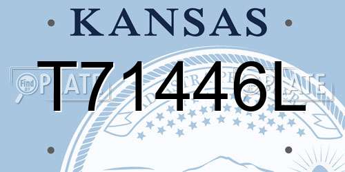 T71446L Kansas License Plate