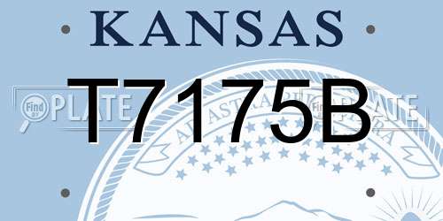 T7175B Kansas License Plate