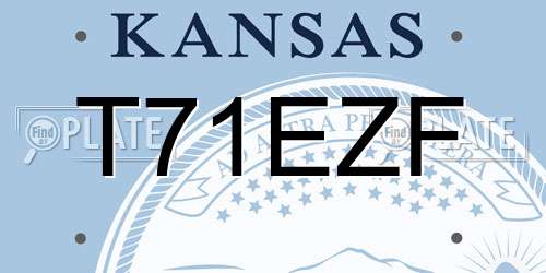 T71EZF Kansas License Plate