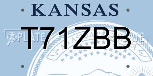 T71ZBB Kansas License Plate