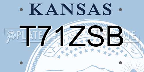 T71ZSB Kansas License Plate