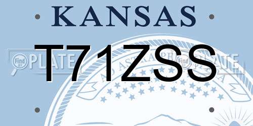 T71ZSS Kansas License Plate