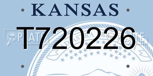 T720226 Kansas License Plate