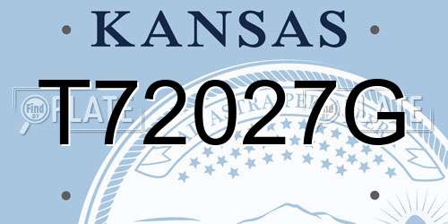 T72027G Kansas License Plate