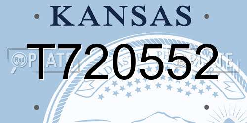 T720552 Kansas License Plate