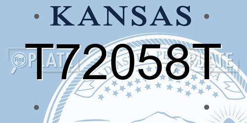 T72058T Kansas License Plate