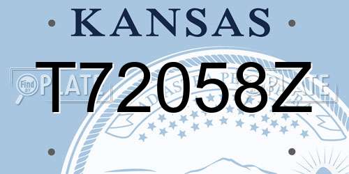 T72058Z Kansas License Plate