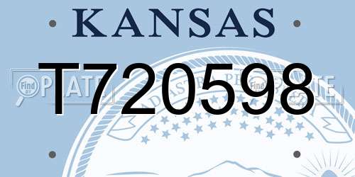 T720598 Kansas License Plate