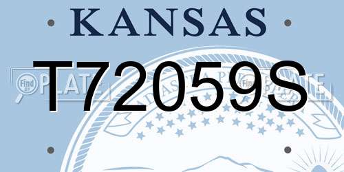 T72059S Kansas License Plate