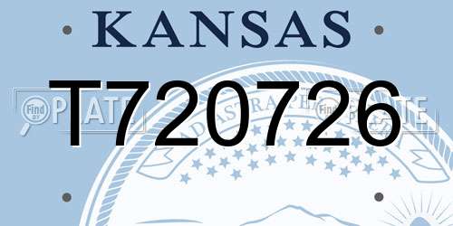 T720726 Kansas License Plate