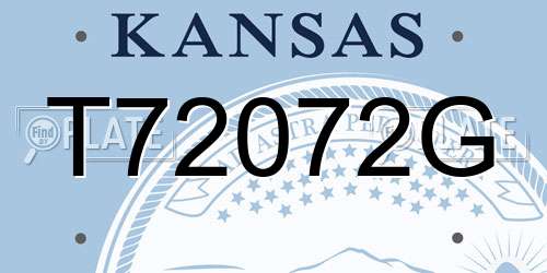 T72072G Kansas License Plate