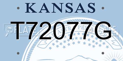 T72077G Kansas License Plate