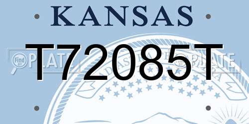 T72085T Kansas License Plate