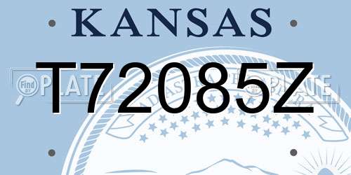 T72085Z Kansas License Plate