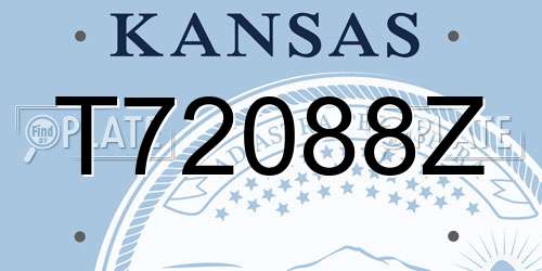 T72088Z Kansas License Plate