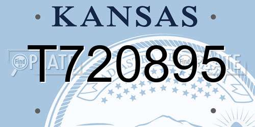 T720895 Kansas License Plate