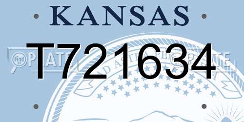 T721634 Kansas License Plate