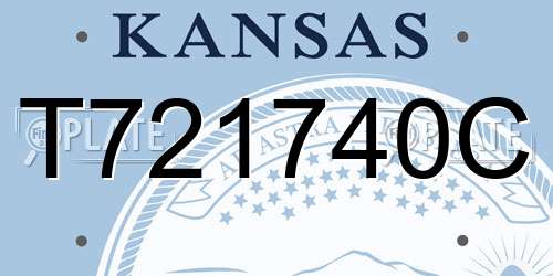 T721740C Kansas License Plate