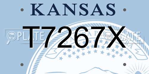 T7267X Kansas License Plate