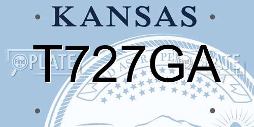 T727GA Kansas License Plate
